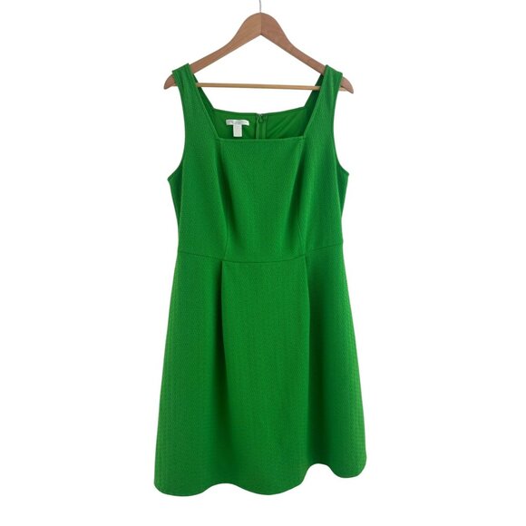 London Times Green Textured Knit Fit & Flare Dress w/Pockets Size 14W 1X Plus Sz - Picture 2 of 8